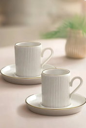 Hermia Juego de Tazas de Café MCH10567 Blanco